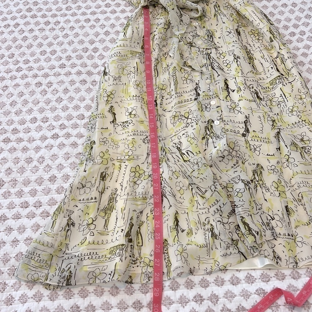 Vintage 90s Y2K David Warren 100% Silk Shirt Dress Parisian Old Money Midi - Picture 11 of 17